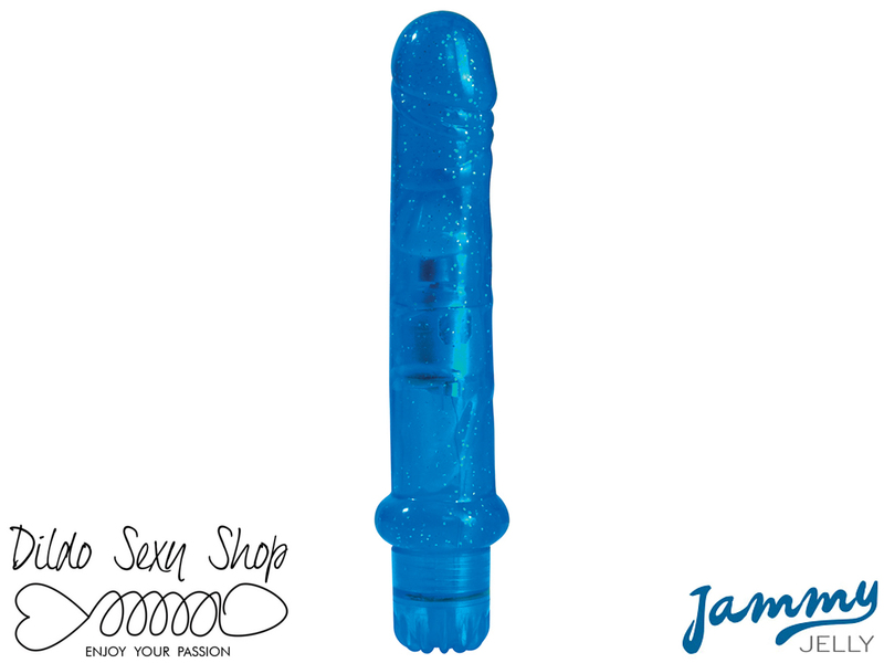 Vibratore Jelly Jammy Jelly Fresh Glitter Blue Cm 17,5
