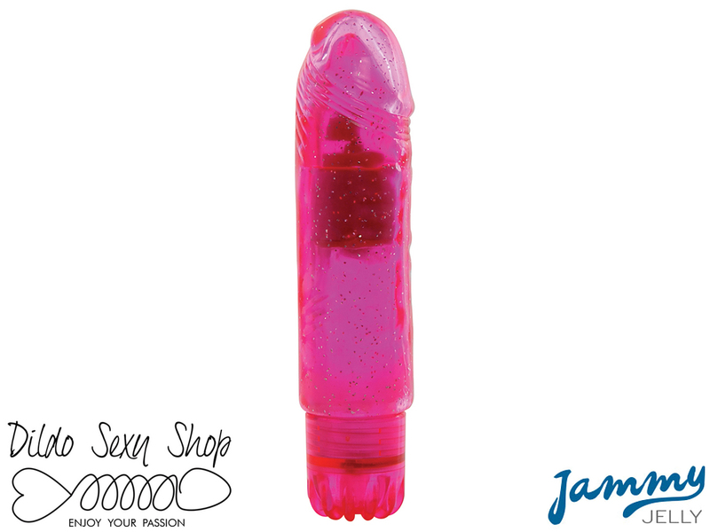 Vibratore Jelly Jammy Jelly Gleamy Glitter Pink Cm 13,5